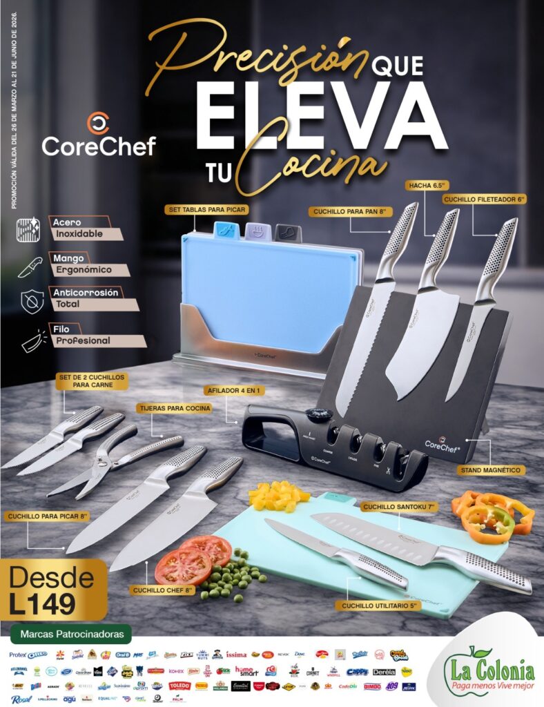 Supermercados La Colonia eleva la cocina de las familias hondureñas con la exclusiva colección de cuchillos Core Chef