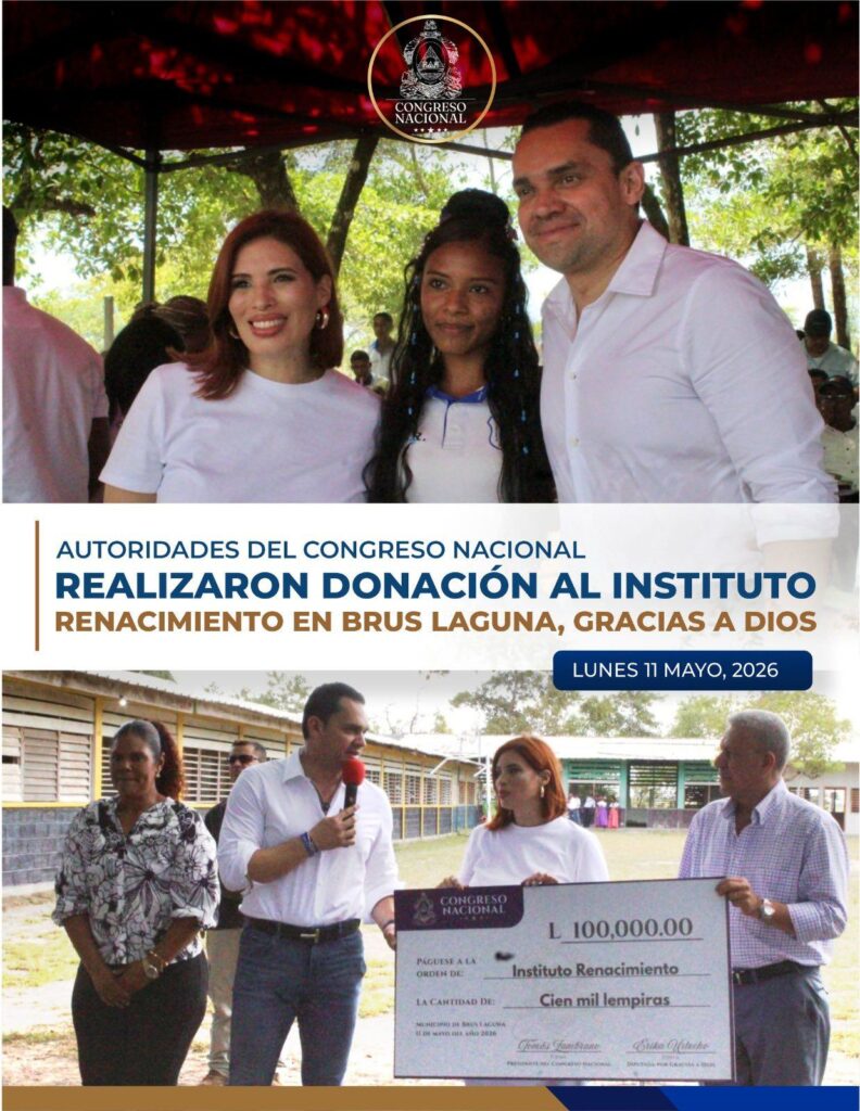 CN entrega aporte económico a Instituto Renacimiento en Gracias a Dios